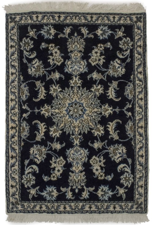 Navy Blue Classic 3X4 Nain Kashmar Persian Rug