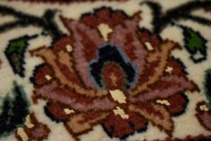 Teal Blue Floral 4X4 Bidjar Halvaei Persian Round Rug