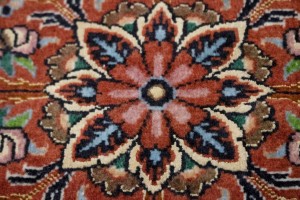 Teal Blue Floral 4X4 Bidjar Halvaei Persian Round Rug