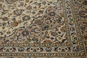 Vintage Beige Traditional 8X12 Kashan Persian Rug