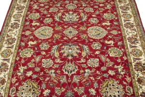Vintage Red Traditional 8X12 Tabriz Persian Rug