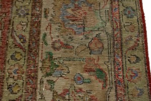 Vintage Red Traditional 9'5X15'4 Tabriz Persian Rug