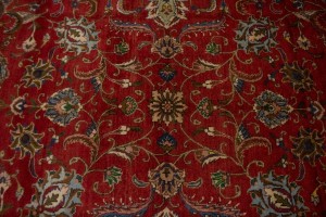 Vintage Red Traditional 9'5X15'4 Tabriz Persian Rug