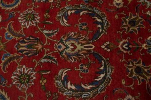 Vintage Red Traditional 9'5X15'4 Tabriz Persian Rug