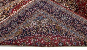 Vintage Red Traditional 10X13 Kashan Persian Rug