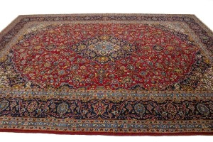 Vintage Red Traditional 10X13 Kashan Persian Rug
