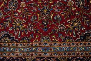 Vintage Red Traditional 10X13 Kashan Persian Rug