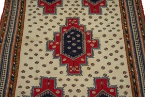 Cream Tribal 4X7 Sumak Persian Oriental Rug