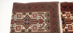 Vintage Ivory Tribal 3X13 Balouch Persian Runner Rug