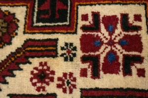 Vintage Ivory Tribal 3X13 Balouch Persian Runner Rug