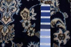 Navy Blue Floral Classic 3X4 Nain Persian Rug