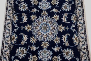 Navy Blue Floral Classic 3X4 Nain Persian Rug