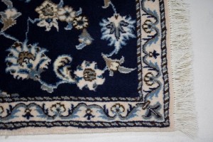 Navy Blue Floral Classic 3X4 Nain Persian Rug