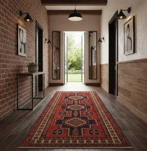 Vintage Red Tribal 5' x 11' Meshkin Persian Runner Rug