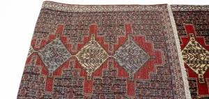 Dark Purple-navy Vintage Geometric 3X13 Bidjar Sanneh Persian Runner Rug