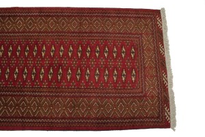 Vintage Red Tribal 3'4X12'6 Turkoman Persian Runner Rug