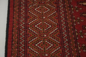 Vintage Red Tribal 3'4X12'6 Turkoman Persian Runner Rug