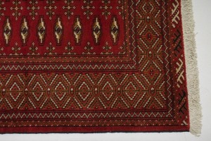 Vintage Red Tribal 3'4X12'6 Turkoman Persian Runner Rug