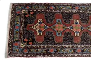 Vintage Floral 3X13 Bidjar Sanneh Persian Runner Rug