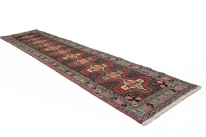 Vintage Floral 3X13 Bidjar Sanneh Persian Runner Rug