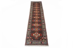 Vintage Floral 3X13 Bidjar Sanneh Persian Runner Rug