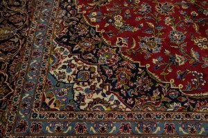 Vintage Red Traditional 10X14 Kashan Persian Rug