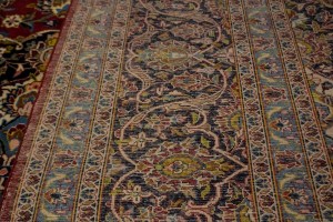Vintage Red Traditional 10X14 Kashan Persian Rug