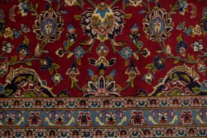 Vintage Red Traditional 10X14 Kashan Persian Rug