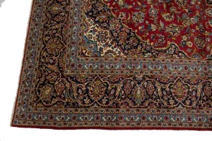 Vintage Red Traditional 10X14 Kashan Persian Rug