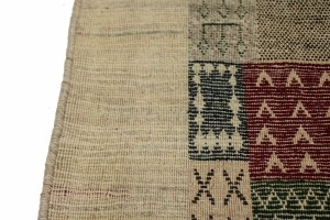 Beige Tribal 4X6 Gabbeh Persian Rug