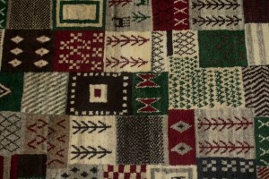 Beige Tribal 4X6 Gabbeh Persian Rug