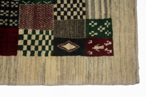 Beige Tribal 4X6 Gabbeh Persian Rug