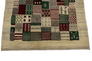 Beige Tribal 4X6 Gabbeh Persian Rug