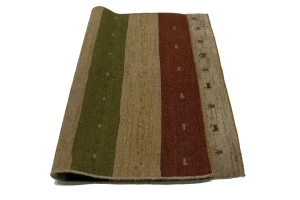 Multicolored Stripes 4X5 Gabbeh Persian Rug
