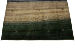 Multiolored Stripes Tribal 5X6 Gabbeh Persian Rug