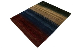 Multiolored Stripes Tribal 5X6 Gabbeh Persian Rug