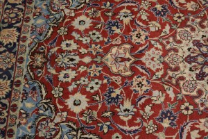 Vintage Scarlet Red Traditional 3'6X6'2 Isfahan Persian Rug