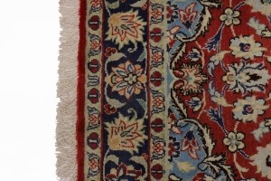 Vintage Scarlet Red Traditional 3'6X6'2 Isfahan Persian Rug