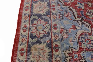 Vintage Scarlet Red Traditional 3'6X6'2 Isfahan Persian Rug