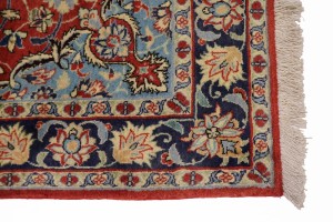 Vintage Scarlet Red Traditional 3'6X6'2 Isfahan Persian Rug