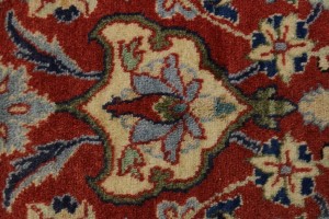 Vintage Scarlet Red Traditional 3'6X6'2 Isfahan Persian Rug