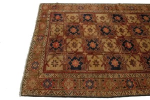 Vintage Beige Geometric 5X10 Meshkin Persian Rug