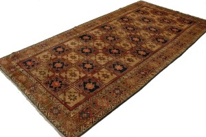 Vintage Beige Geometric 5X10 Meshkin Persian Rug