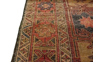 Vintage Beige Geometric 5X10 Meshkin Persian Rug