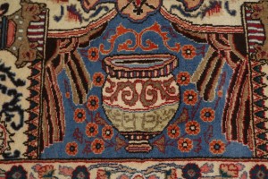 Semi Antique Navy Blue Pictorial 9'8X12'5 Kashmar Persian Rug