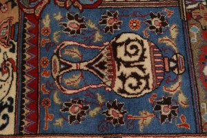 Semi Antique Navy Blue Pictorial 9'8X12'5 Kashmar Persian Rug