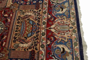 Semi Antique Navy Blue Pictorial 9'8X12'5 Kashmar Persian Rug