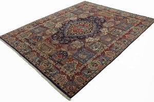 Semi Antique Navy Blue Pictorial 9'8X12'5 Kashmar Persian Rug