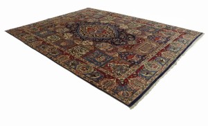Semi Antique Navy Blue Pictorial 9'8X12'5 Kashmar Persian Rug