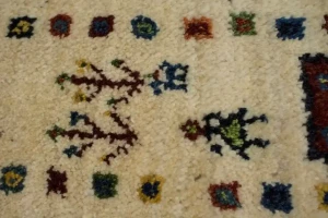 Vintage Cream Tribal 4X6 Gabbeh Persian Rug